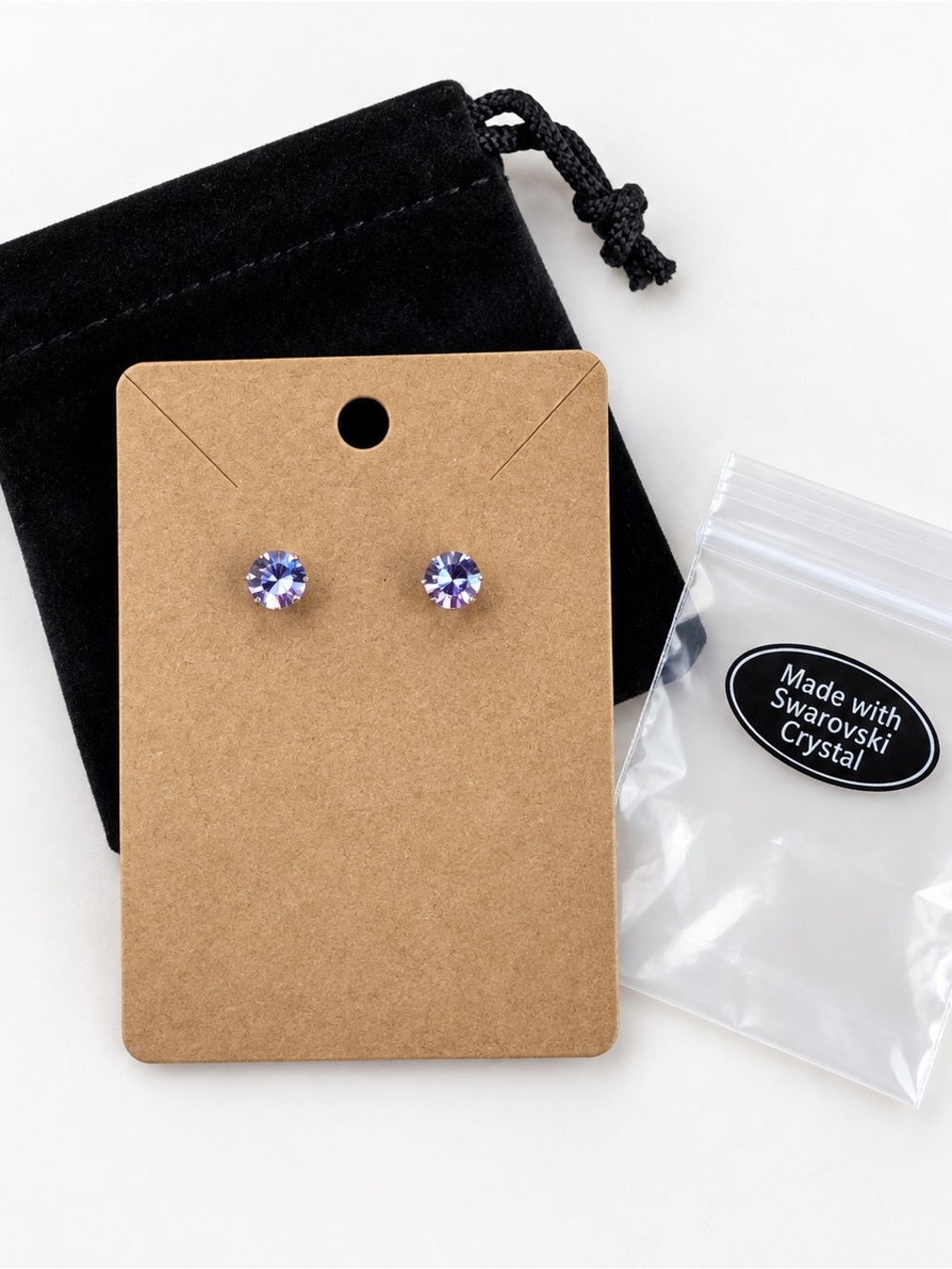 Purple Swarovski Crystal Stud Earrings